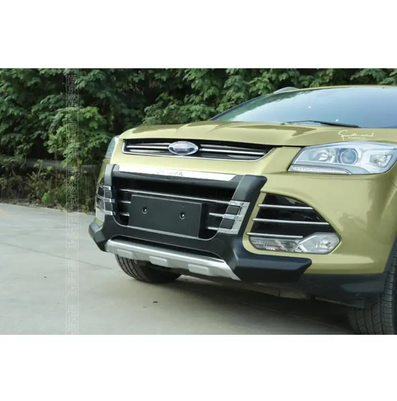 Для Ford Kuga ESCAPE 2013. Защита бампера авто бампер пластина высокое качество абсолютно ABS Передние+ задние автомобильные аксессуары