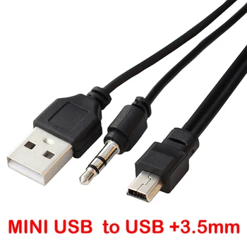

2 in 1 For Bluetooth Player Portable Speaker USB Cable Jack 3.5mm AUX Cable USB Male Mini USB 5 Pin Charge Data lines