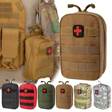 Sac tactique militaire en tissu Oxford, Kit de premiers soins de survie en Camping, emballage de taille médicale, pochette Molle en tissu pour voyage en plein air