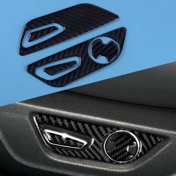 

CITALL 5Pcs Carbon Fiber Auto Seat Adjustment Button Trim Cover Fit for Ford Mustang 2015 2016 2017 2018 2019 Auto Styling