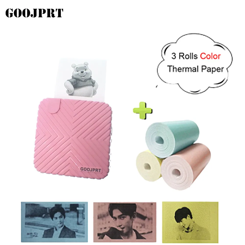P6 PeriPage Mini Portable Bluetooth Wireless Paper Photo Printer Pocket Thermal Printing USB Connection Impresoras Fotos - Цвет: ADD-3 color paper
