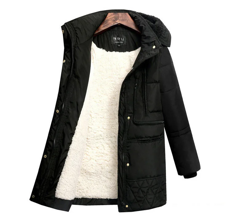 Autumn And Winter New Classic Europe And America WOMEN'S Dress Hot Selling Mid-length Thick Lamb's Wool down Jacket Women's