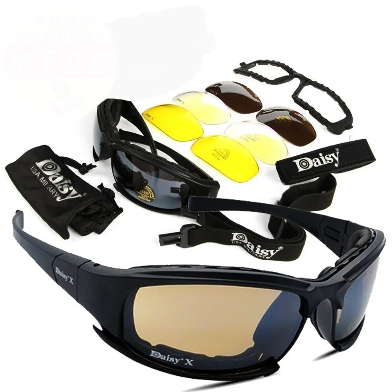 DAISY X7 Goggles 4LS Men Military Polarized Sunglasses Bullet-proof Airsoft Shooting Gafas Smoke Lens Motorcycle Cycling | Спорт и