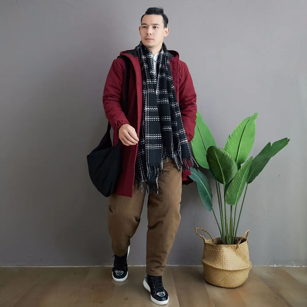 LZJN 2019 Winter Warm Men Thick Pants Double Layer Quilted Casual Pockets Male Winter Joggers Drawstring Cotton Linen Trousers (24)