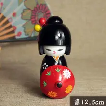 1 шт. новая милая японская кукла Kokeshi с зонтиком, деревянные куклы, размер 12,5 см