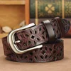 Genuine Leather Belts for Women Second Layer Cowskin Woman Belt Vintage Pin Buckle Strap Jeans 1