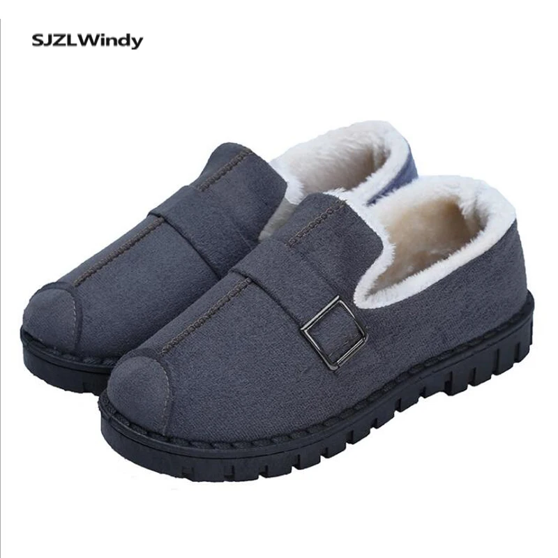 

COOTELILI Winter Women Home Flat Shoes With Faux Fur Fashion Warm Shoes Woman Slip on Flats Casual Female Slides Black Red Gary
