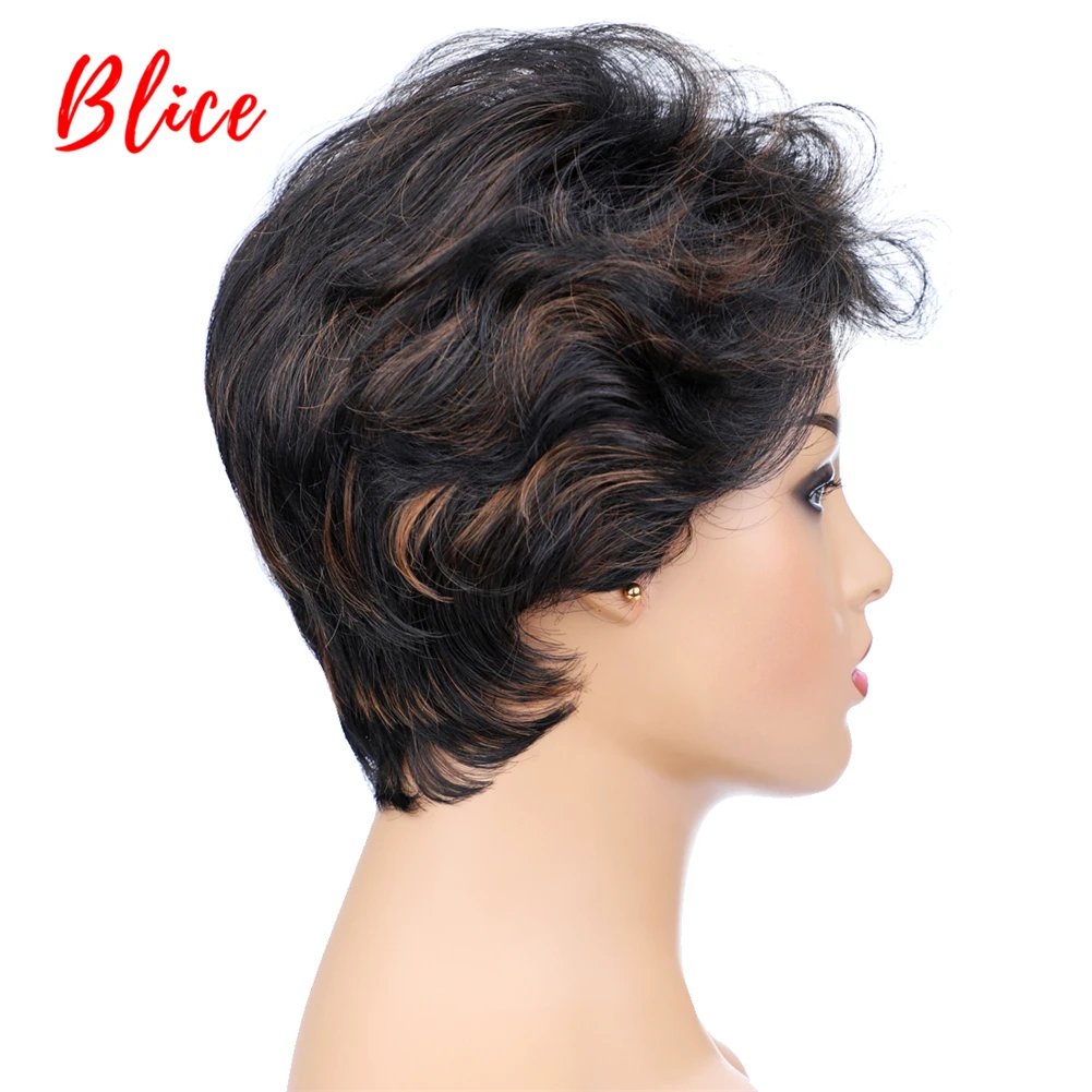 Blice синтетические волосы смешанные цвета Короткие натуральные волны для женщин термостойкий парик с канекалоном P1B/30 парики на каждый день