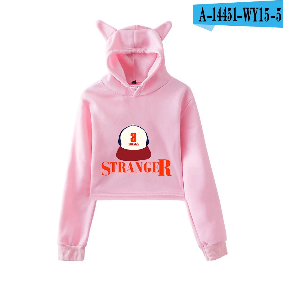 pink Необычные вещи толстовки милые новые модные тренды сала Кот укороченный Топ для женщин/девушка странные вещи тонкий сексуальный короткий стиль Толстовка Топ - Цвет: pink
