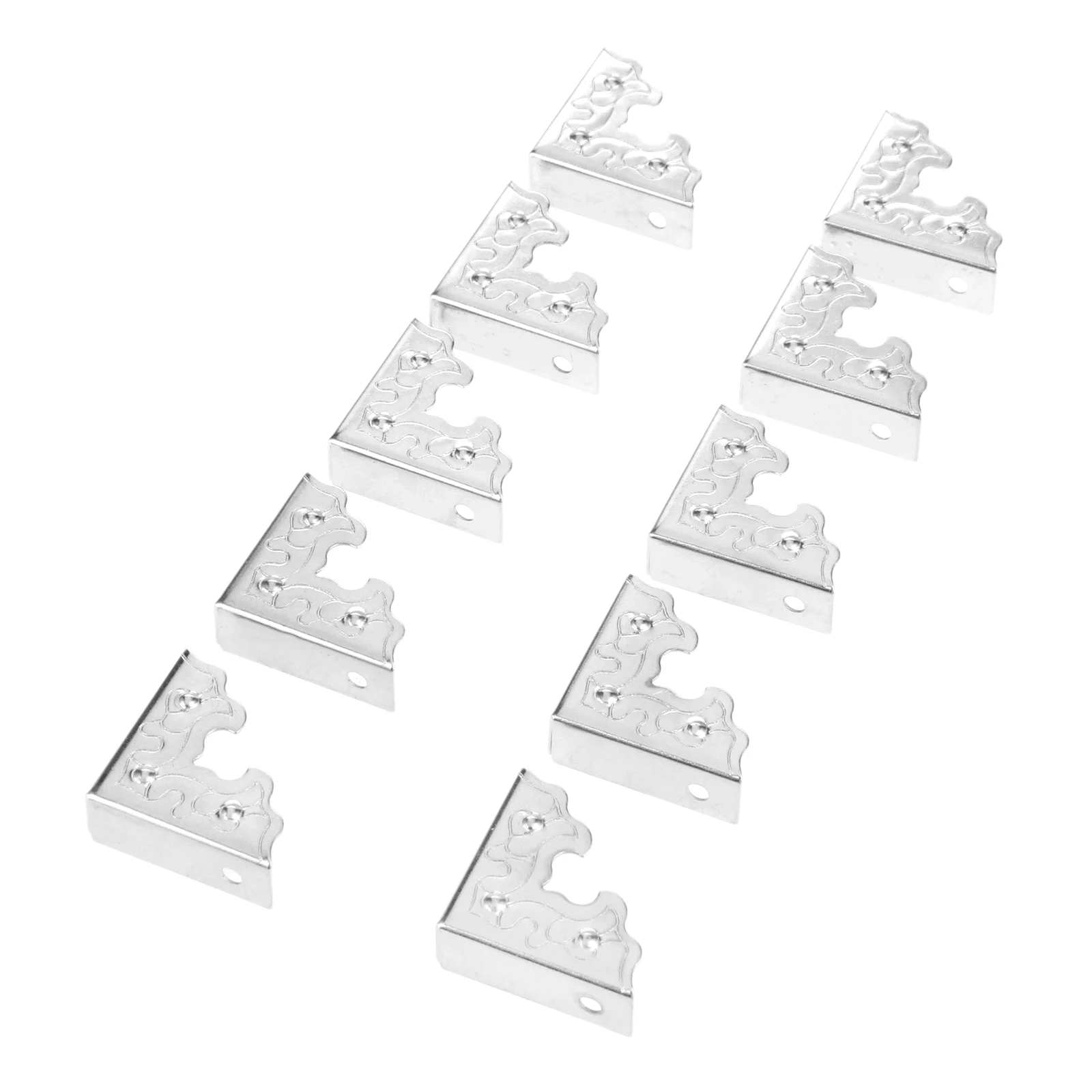 10Pcs Antique Furniture Metal Crafts Jewelry Box Corner Brackets 25mm Foot Wooden Case Corner Protector Decorative stainless steel angle bracket furniture hardware angle bracket angled furniture hardware angle connector furniture corner protector decorative corner cover wood box feet protector