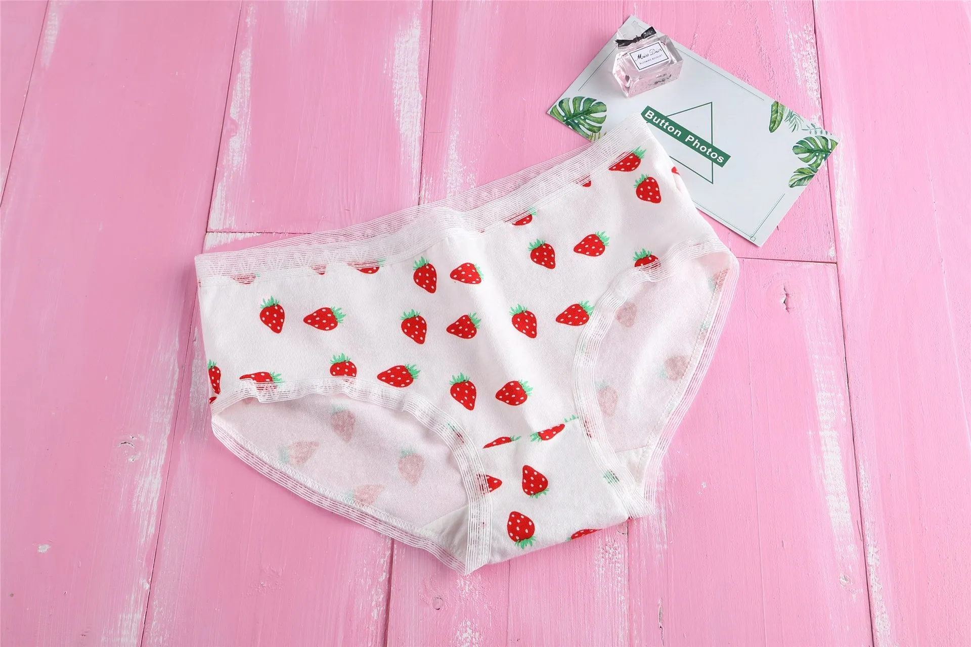 3PCS Japanese Women Lace Edge Underwear Cartoon Pattern Letter Small Fresh Panties Middle Waist White Underwear Soft Girl NEW
