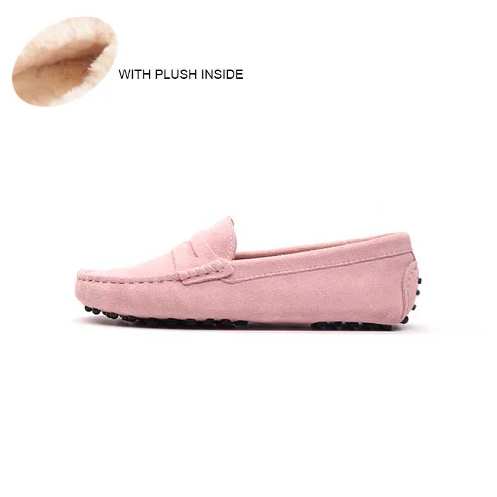 PINK Высокое качество; Новинка года; женская обувь из натуральной кожи на плоской подошве; Брендовая обувь для вождения; сезон зима-весна-лето; женская повседневная обувь - Цвет: PINK