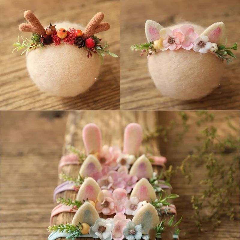 2021 Flower Baby Headband Infant Headwear Photography Garland Baby Shoot Accessories Studio Hair Band Newborn Photography Props