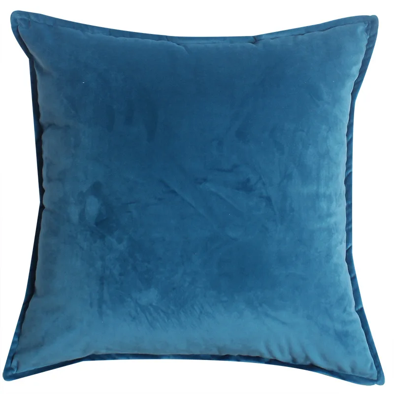 Новая роскошная Удобная однотонная цветная подушка, супермягкая бархатная домашняя декоративная подушка, Чехол 45x45 см, декоративная наволочка