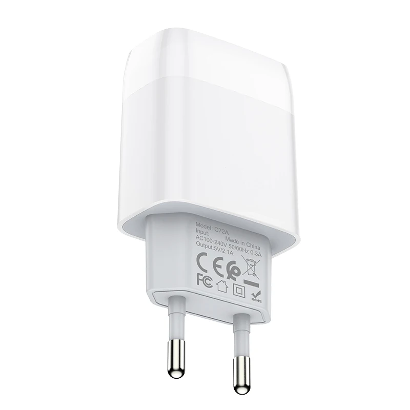 Hoco 5V 2.1A USB Wall Charger For iPhone 12 Pro Max Fast Travel Charger EU Plug Phone Adapter For Samsung A51 Xiaomi Mi 10 Mi 11 airpods usb c