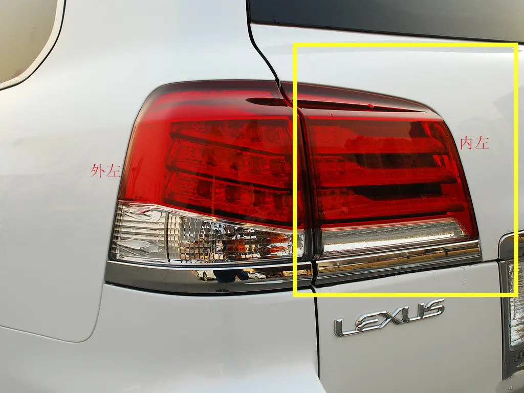 Задний светильник в сборе для Lexus LX570 анти-столкновения задний светильник светодиодный LX570 автомобильный светильник ремонт тормозной светильник задний светильник - Цвет: Inside Right