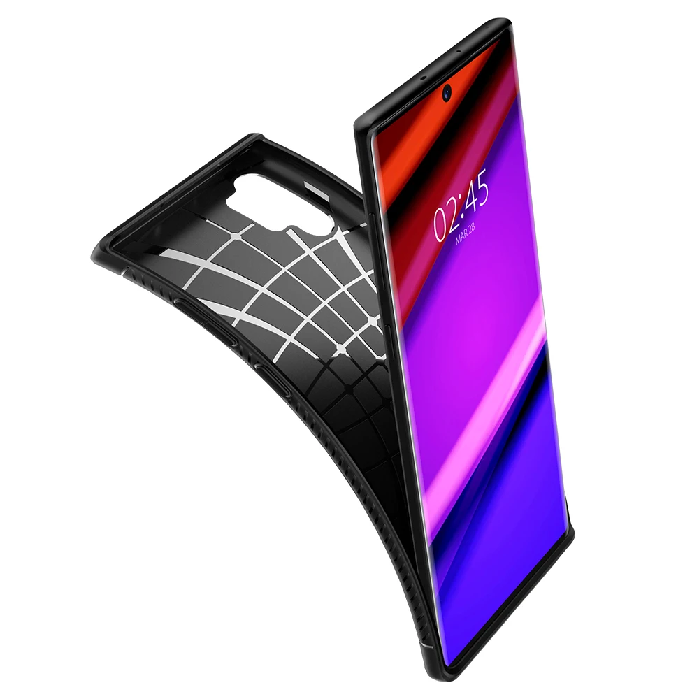 Прочный защитный чехол Spigen для samsung Galaxy Note 10 Plus/Note 10 матовый черный гибкий ТПУ Противоскользящий ударопрочный чехол