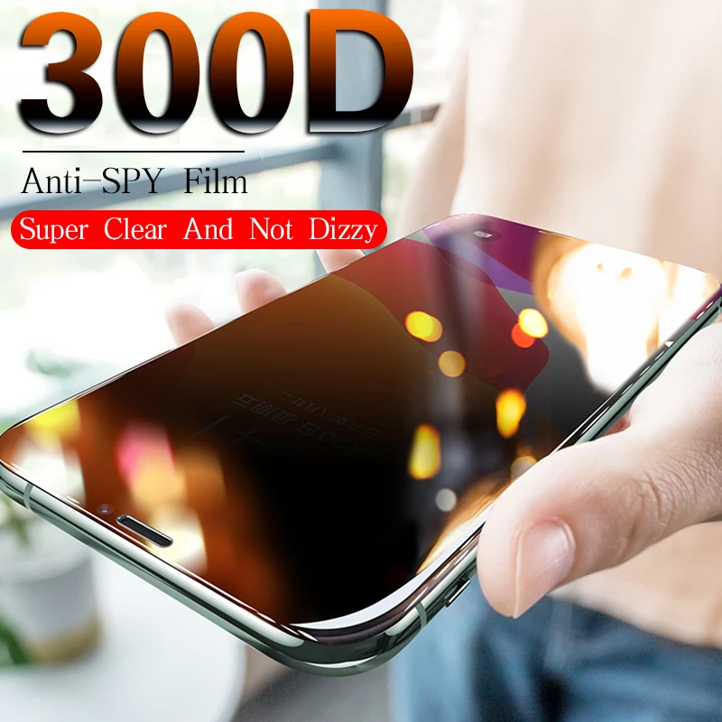 

300D AntiSpy Tempered Glass For iPhone 6 6S 7 8 Plus X Xs Max XR Privacy Screen Protector Protective Glass For iPhone 11 Pro Max