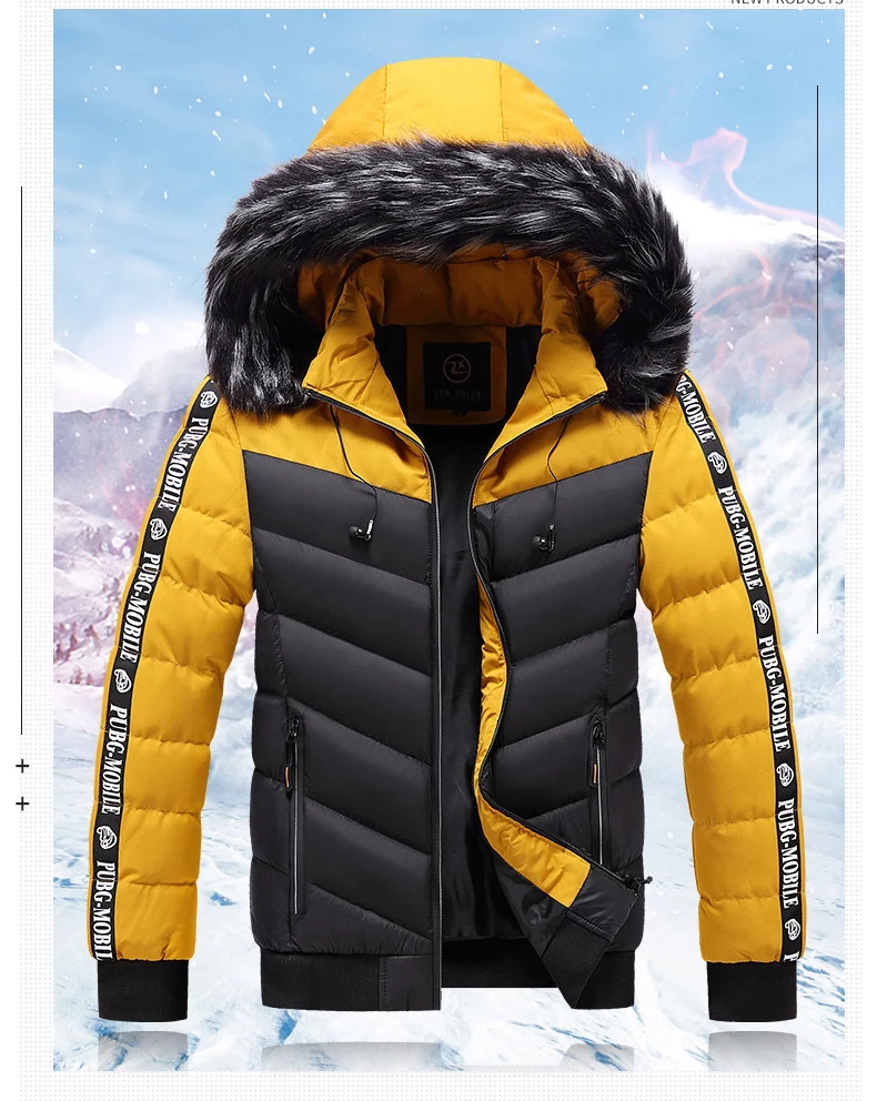 Winter Jacket Men 2022 Fur Collar Hooded Thick Warm Cotton Outwear Man Patchwork Parka and Coats Windbreaker Parkas Male M-5XL