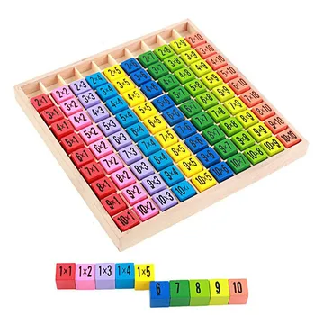 

Colorful Baby wooden Toys 99 Multiplication Table Math Toy 10*10 Figure Building Blocks Baby Learn Math Education gifts kids toy
