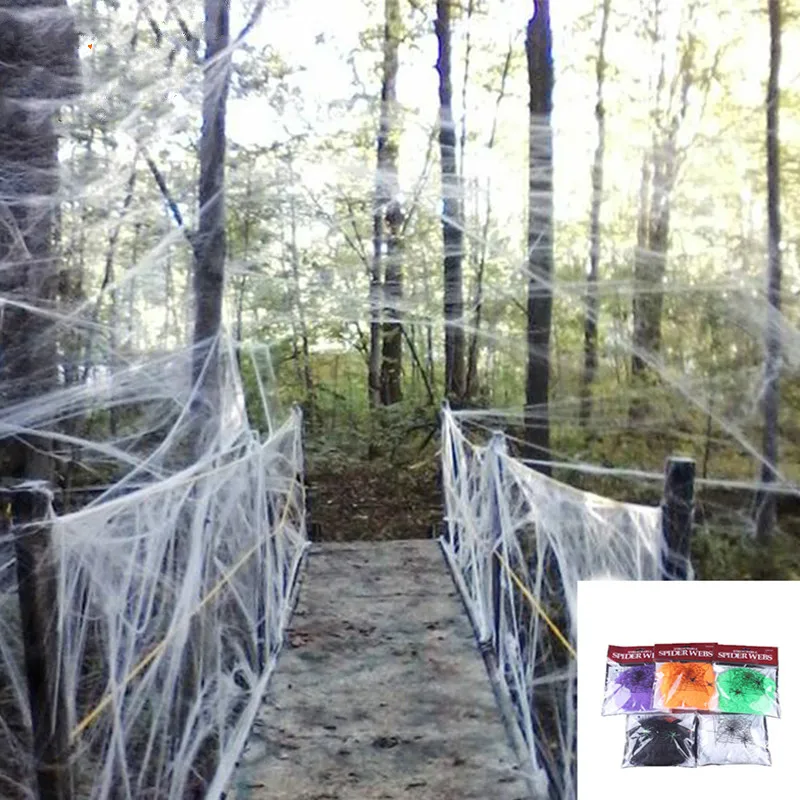 

Horrible Scary Spider Web Cobweb Bar Haunted House Scene Props Arranged Decor Halloween Decoration Party Holiday DIY@02