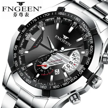 

Precision quartz watch Large dial new concept Men Wrist watches Full stainless steel waterproof calendar Brand hours 2020 A3836