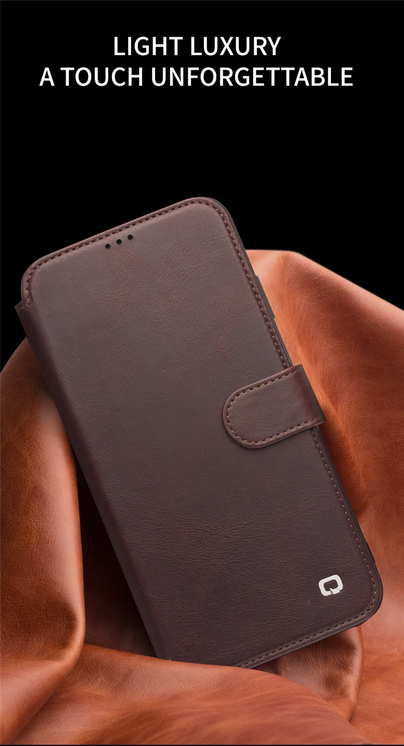 QIALINO бумажник из натуральной кожи чехол для телефона iPhone11 Pro роскошный Слот для карт с кнопками ультратонкий откидной Чехол для iPhone 11 Pro Max