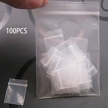

Mini Package Bags Transparent 100pcs Packing Bags White Block 2x3cm Plastic Bags Industrial Zip Lock Zipper Bags For Sundries