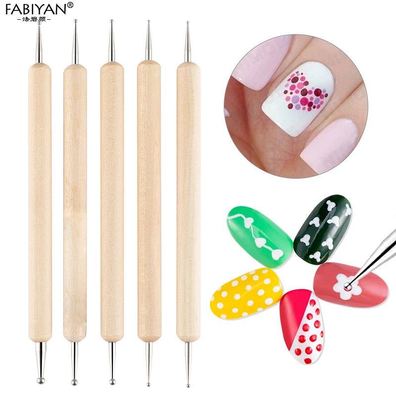 2 способа Dotting Pen Nail Art розовая краска кисть для рисования деревянный дизайн лайнер