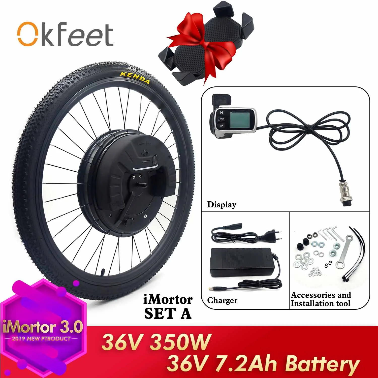 Электровелосипед Okfeet 36 В 350 Вт 24/26/28 дюймов с аккумулятором 7 2 Ач|Двигатель для