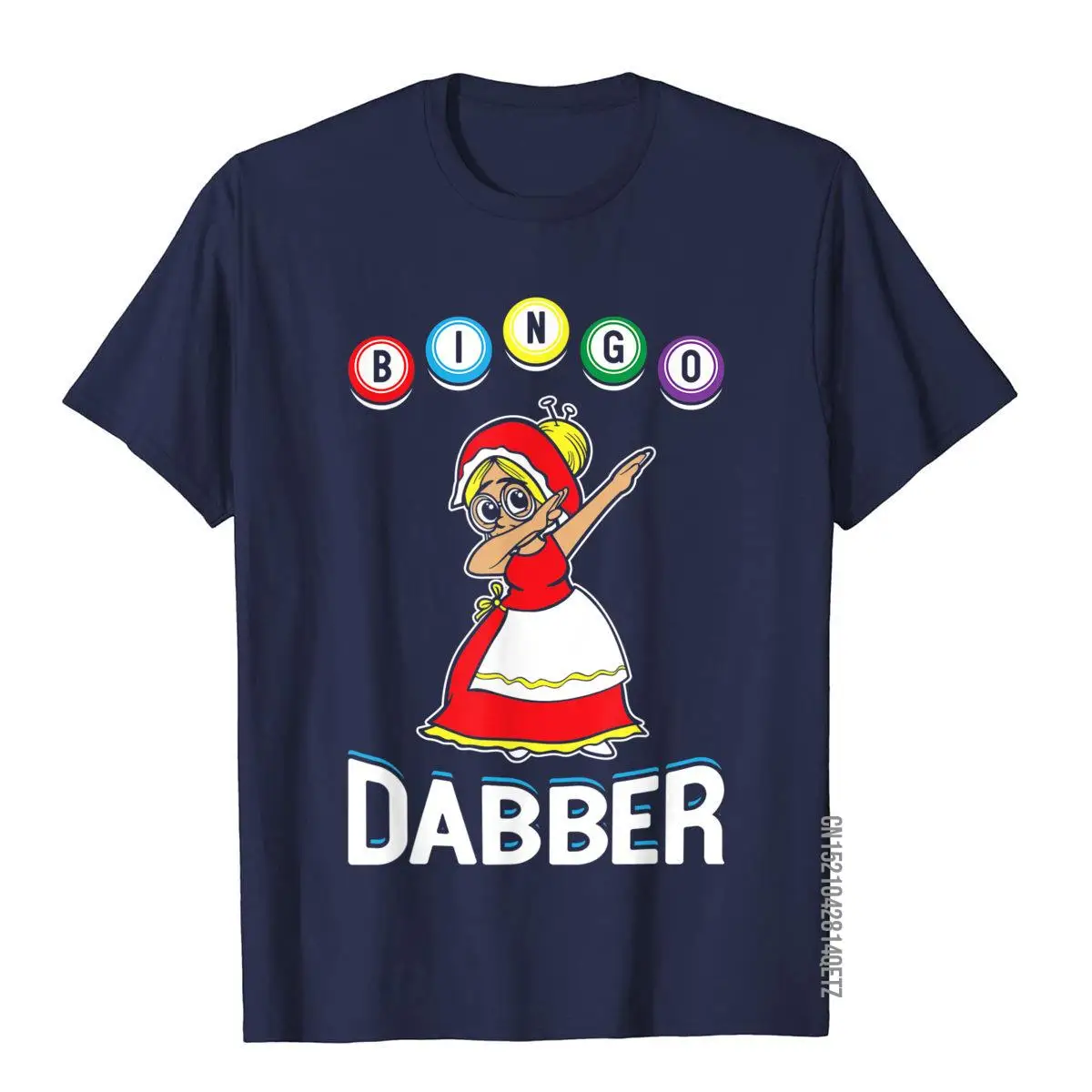 Bingo Dabber Grandma Funny Lucky Player Dab Cool T-Shirt__B12873navy