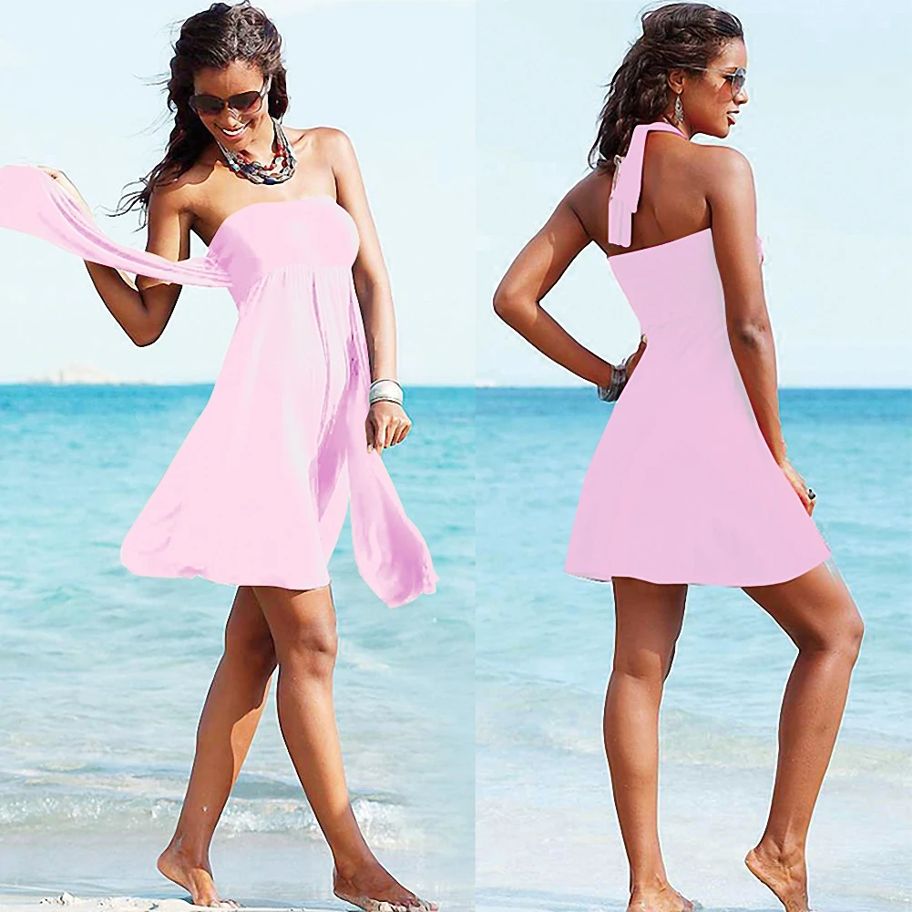 Женская пляжная юбка, облегающая грудь, без рукавов, халат, сексуальное пляжное платье, большой размер, бикини, верх, купальник, накидка, Пляжное женское платье
