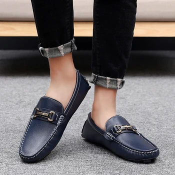 

Men Loafers Shoes Casual Spring Summer Sneakers Male Soft Moccasins Men Leather Flats Shoes Soft Driving Shoes Big Size 38-47#