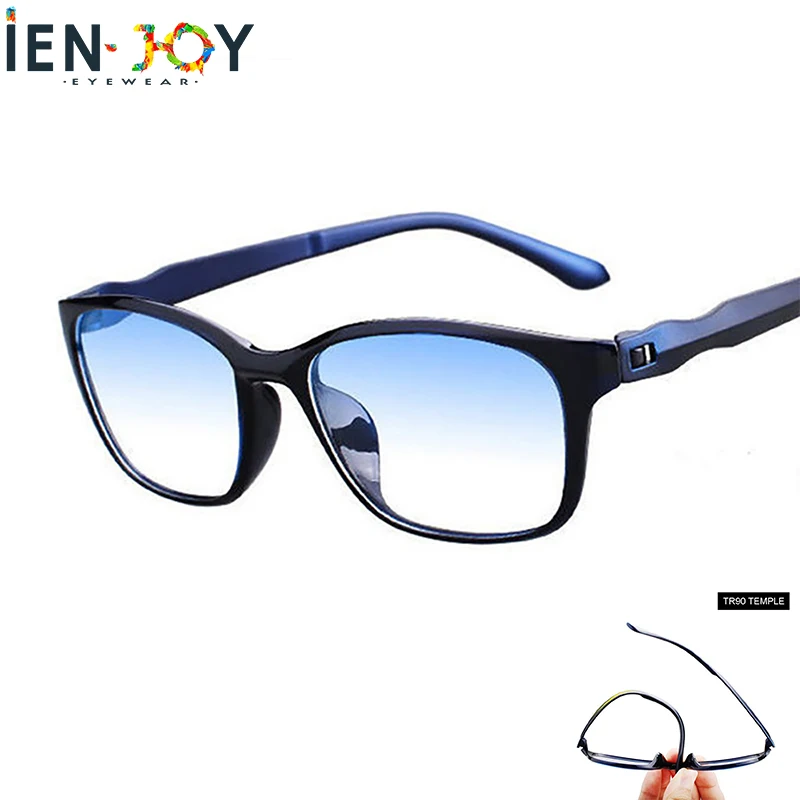 IENJOY Blue Light Glasses Square Reading Glasses TR Reading Glasses Men Blue Light Reader Antifatigue Computer Eyewear 1.0-4.0