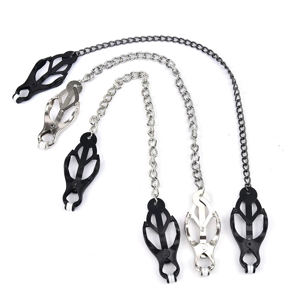 Metal Stainless Steel Stimulator Breast Nipple Clamps With Chain Clips Female Men Nipple Rings Exotic Accessories