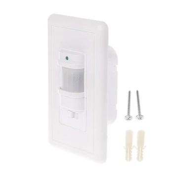 

110V AC Auto On/Off Wall Mount Motion Sensor Switch Automatic PIR Infrared Sensor Light Switch