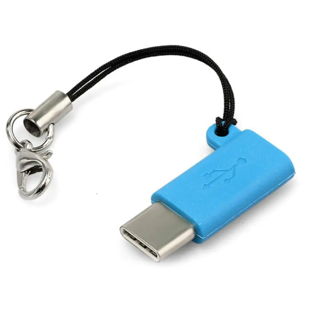 Синий Micro USB мама к type C 3,1 папа кабель адаптер зарядка USB C конвертер для samsung S8/LG huawei zte letv xiaomi - Цвет: Синий