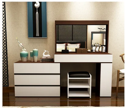 

Dresser storage cabinet bedside table integrated bedroom Modern minimalist dressing table net red ins wind light luxury solid wo