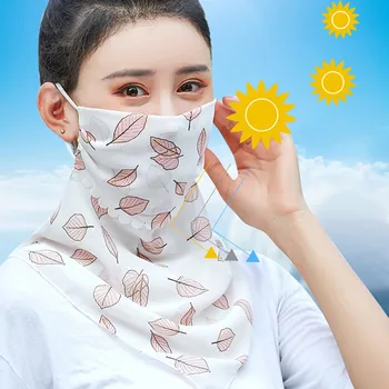 

Fashion Women Chiffon Facemask Sun Protection Scarf Dustproof Neck Scarf Protective Mask Outdoor Cycling Face Mouth Neck Cover