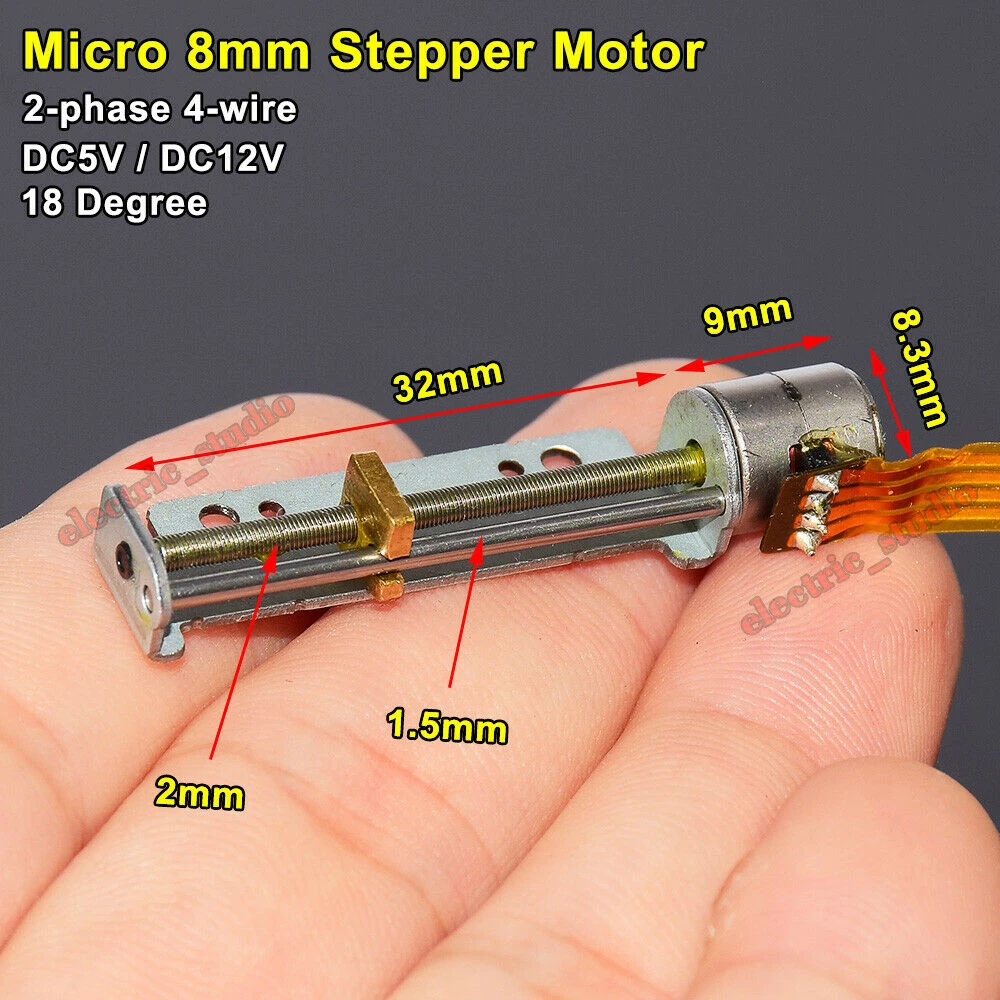 Koning Lear Ontwaken JEP Dc 5v/12v Mini 8mm Stepping Stepper Motor 2-phase 4-wirelinear Screw Slider  Block Nut 18 Degree - Dc Motor - AliExpress