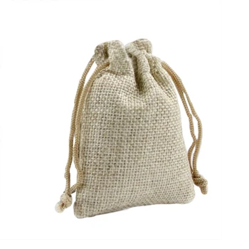 

50pcs Drawstring Burlap Linen Jute Sack Bags Rustic Wedding Favor Jewelry Pouch