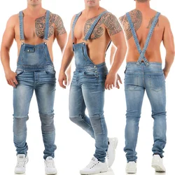 Men's Jeans Loose Solid Colour Overalls Pants for 2021 Spring and Summer Boyfriend Style Denim Jean Jumpsuits Men's Jeans Loose Solid Colour Overalls Pants for 2021 Spring and Summer Boyfriend Style Denim Jean Jumpsuits