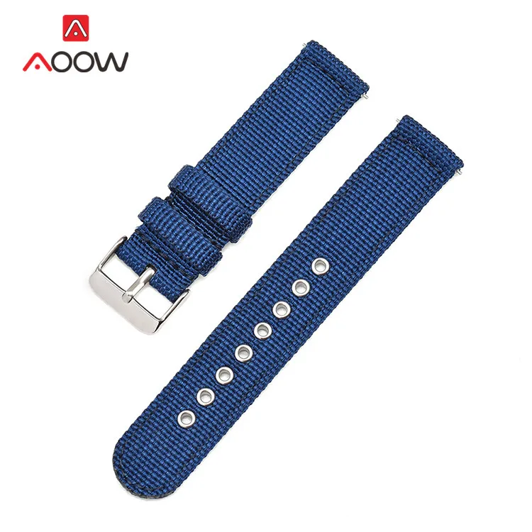 Royal blue Нейлоновый ремешок для часов 18 мм 20 мм 22 мм 24 мм для samsung Galaxy Watch Active 2 42 мм 46 мм Active2 S2 huawei GT Amazfit браслет - Цвет ремешка: Royal blue