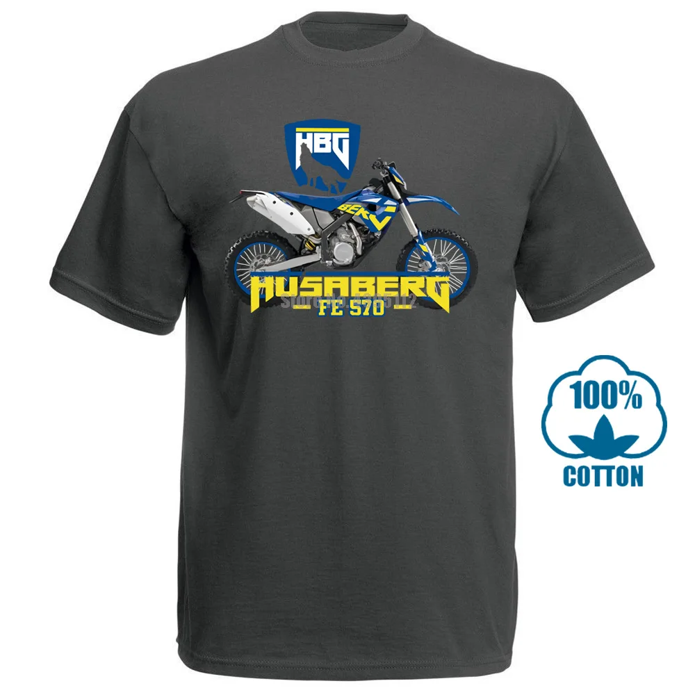 Модная футболка Husaberg Motorrad Husaberg Fe 570 Dirt Bikes Hobby Fan футболка 015174 - Цвет: Темно-серый