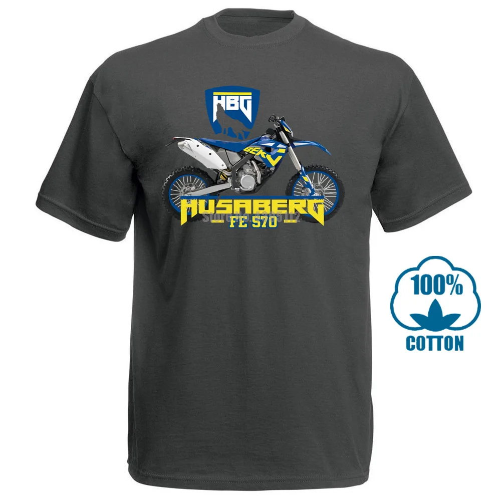 Темно-серый Модная футболка Husaberg Motorrad Husaberg Fe 570 Dirt Bikes Hobby Fan футболка 015174 - Цвет: Темно-серый