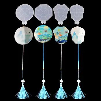 

Handmade Large Kit Fancy Ethnic Fan Resin Casting Silicone Mold Traditional Round Silk Fan Mould Art Craft Tools Kit