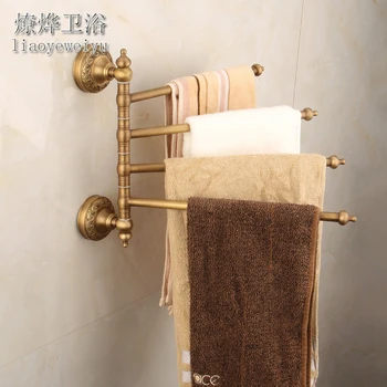 

Antique Copper Towel Rotation Towel Single Pole Double Bathroom mao jin gua Toilet Activities Towel Bar
