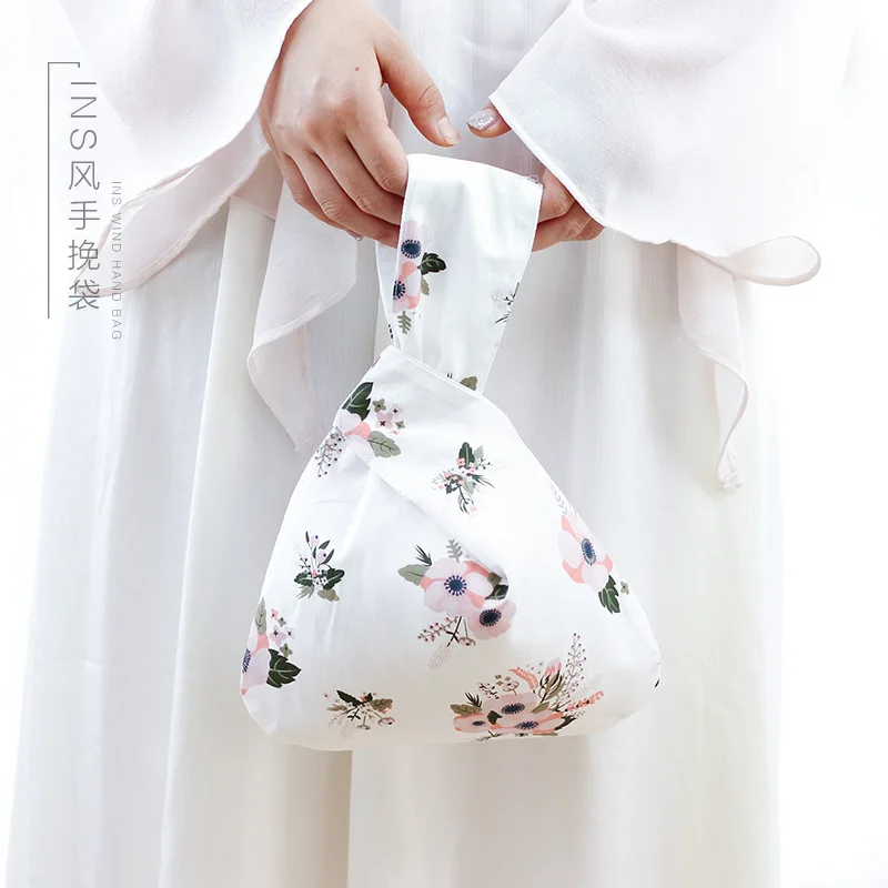 

[Qian li] Environmentally Friendly Japanese Style And Wind Handbag Wrist Bag Simple Case Knot Bag ma jiang bao Liuwan Bag Wholes