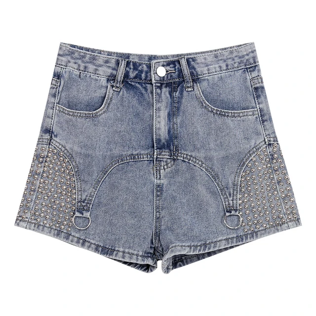 pastel denim shorts
