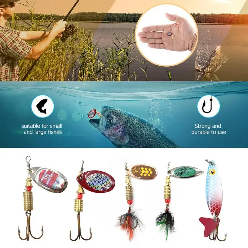 Metal Spoon Bait Fishing Lure Rotating Hard Bait Sequin Spoon Glitter Turntable 63mm 7g Crankbait Carp Artificial Bait Tackle